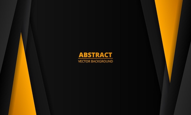 black and yellow abstract geometric background with diagonal black and orange paper lines