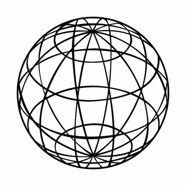 black art line style world illustration