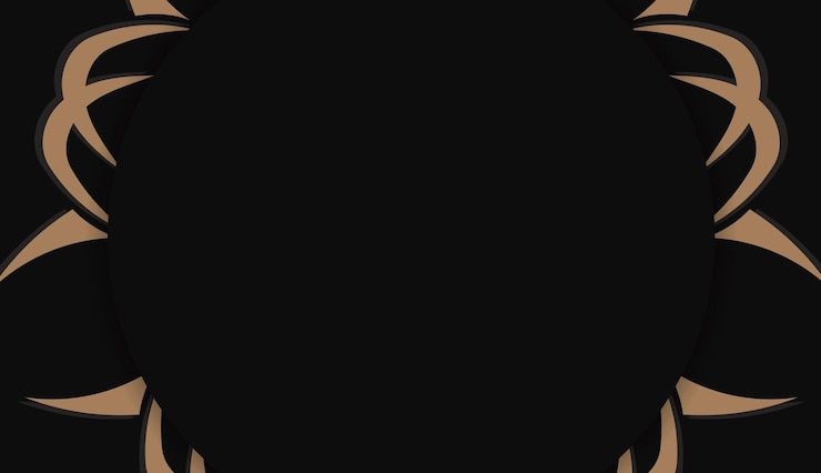 Vector black background with mandala brown pattern and place under your text