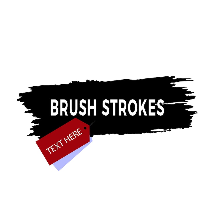 Vector black brush strokes isolated on white background brush strokes grunge background