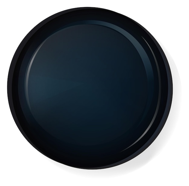 Black button pin mockup Realistic plastic label