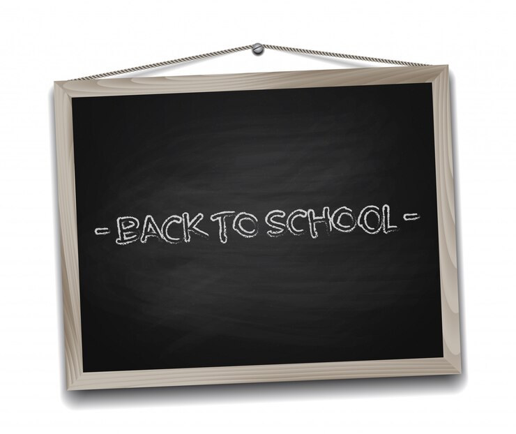 Vector black chalkboard in wooden frame. back to school background  