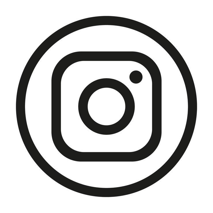 Black circle with instagram logo