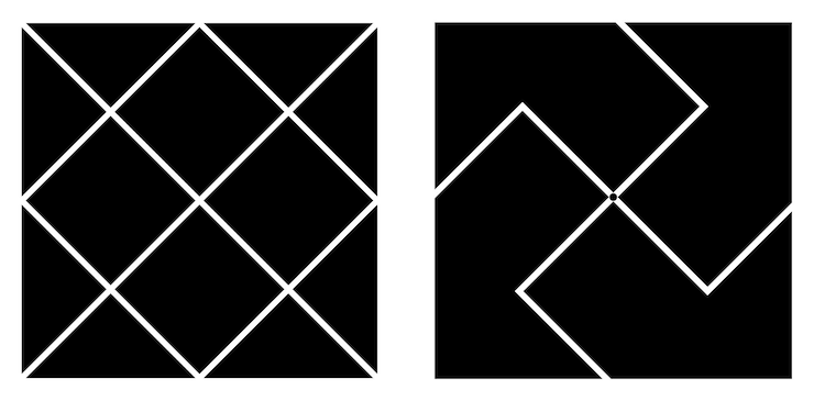 Vector black collage and white picture of a diamond shape template design