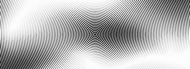 Black concentric circle texture Radial geometric pattern background Linear epicenter radar targe