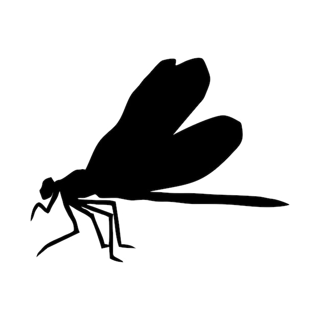 black dragonfly or insect silhouette