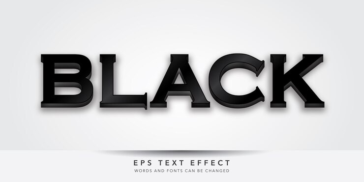 black editable text effect