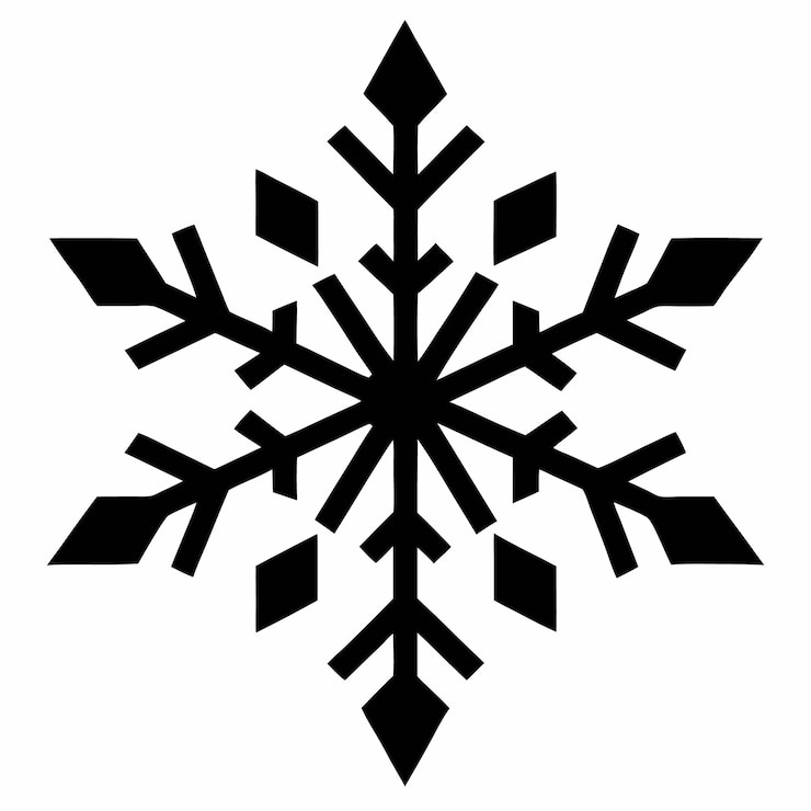 Vector black elegant snowflakes vector art on white background
