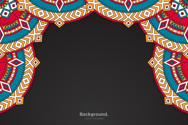 Black frame with Abstract oriental mandala
