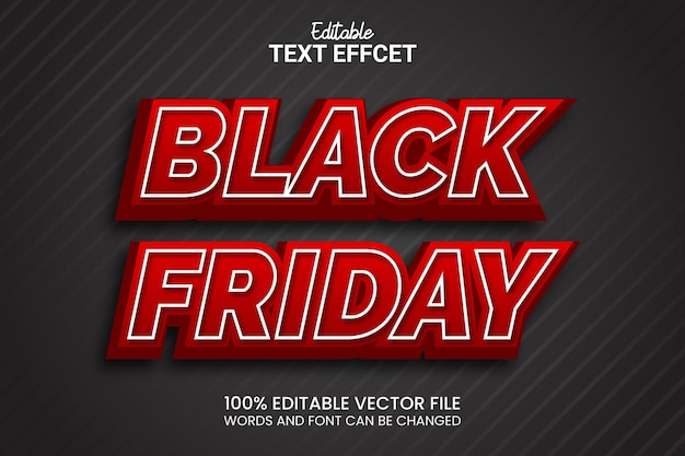 black friday editable 3d text effect