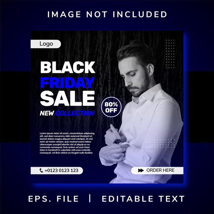 black friday fashion sale banner for social media post