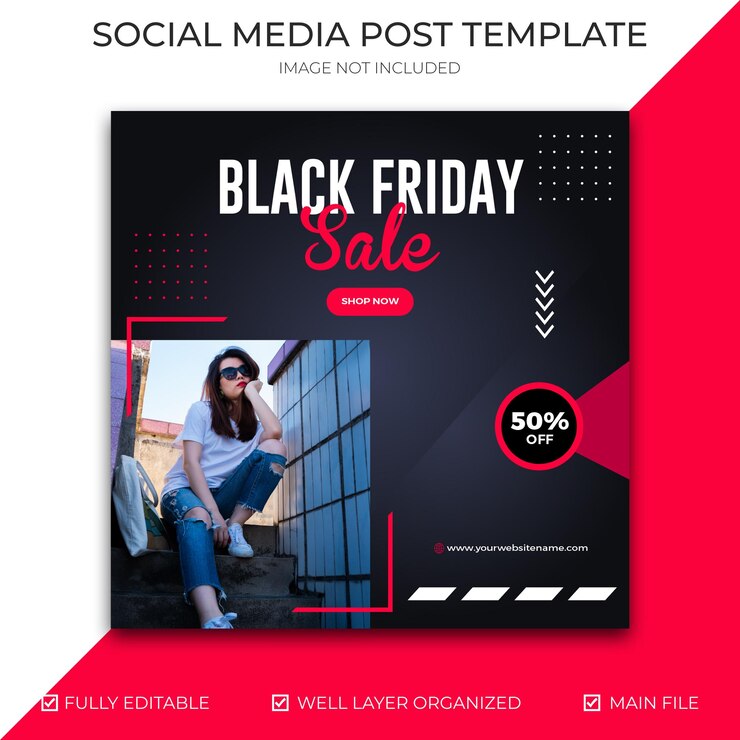 Vector black friday instagram post and banner template