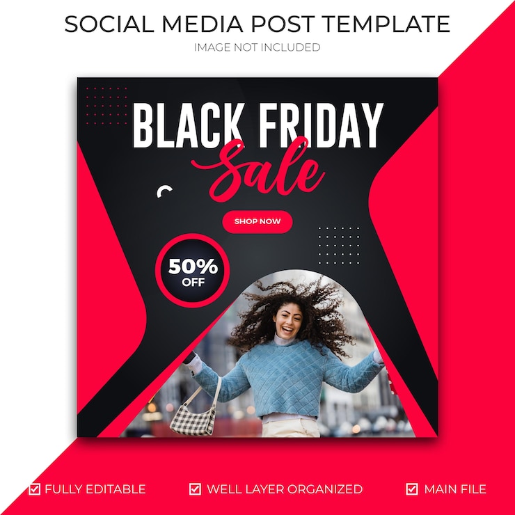Vector black friday instagram post and banner template