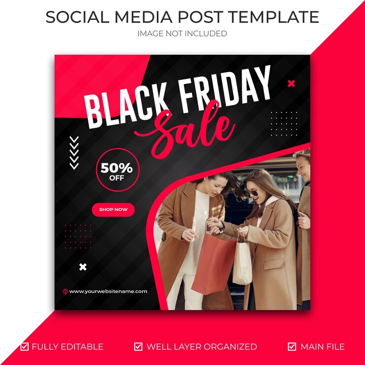 Vector black friday instagram post and banner template