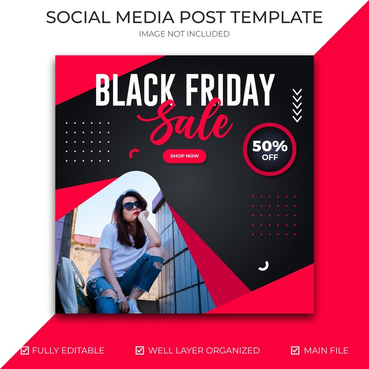 Vector black friday instagram post and banner template