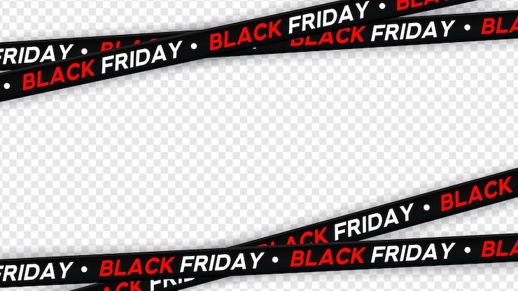 Vector black friday ribbon vector background with tape of sale discount advertising banner poster template