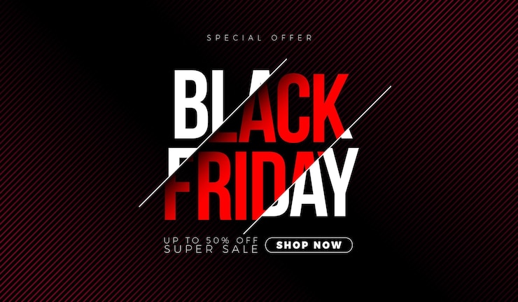 Vector black friday sale banner with typography letter vector black friday shopping holiday season design