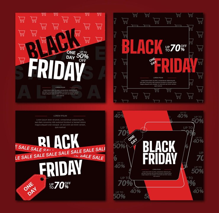 Vector black friday sale layout background for social media post template