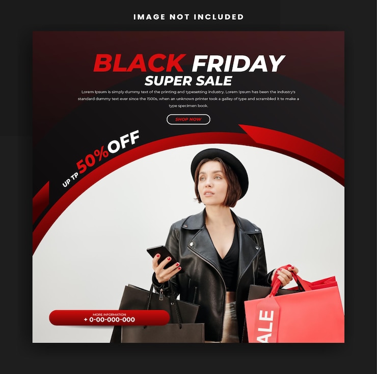 Vector black friday sale post banner template design
