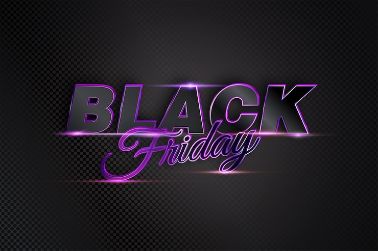 Vector black friday sale with modern dark light vibrant text for banner promotion