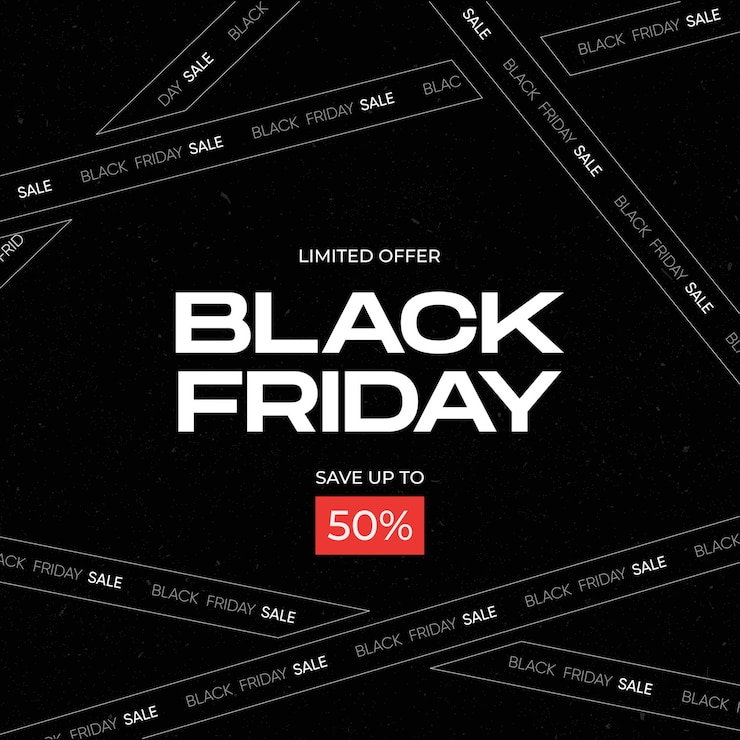Vector black friday social media template design modern minimal design