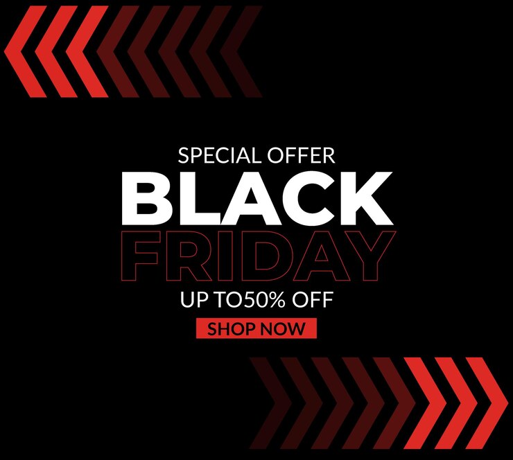 Vector black friday special sell design up to 50 sell banner