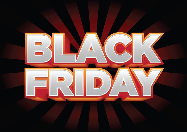 Vector black friday title red, 3d effect , vintage