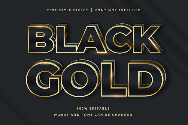 Black Gold Editable Text Effect