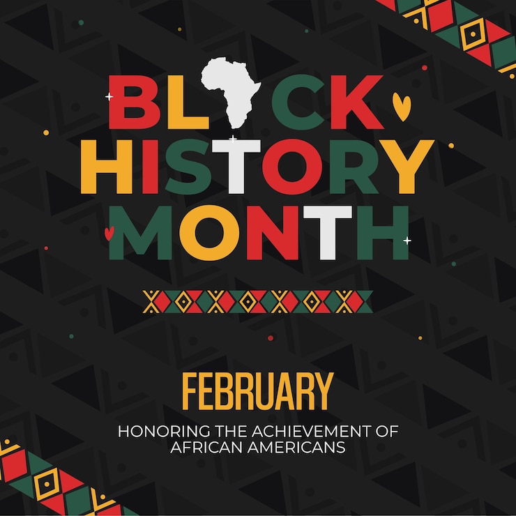 Vector black history month day with african ornament illustration
