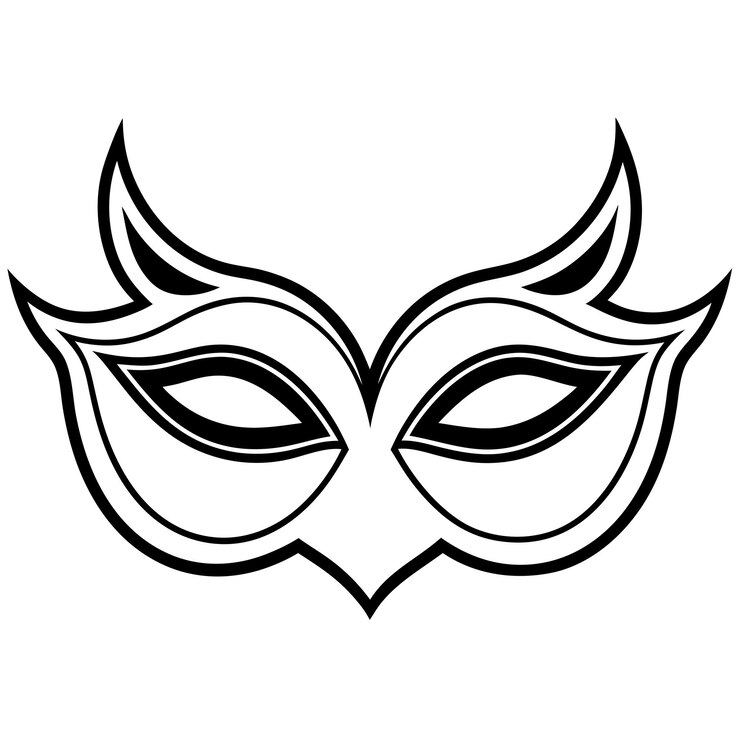Vector black mask silhouette a traditional venetian festival emblem