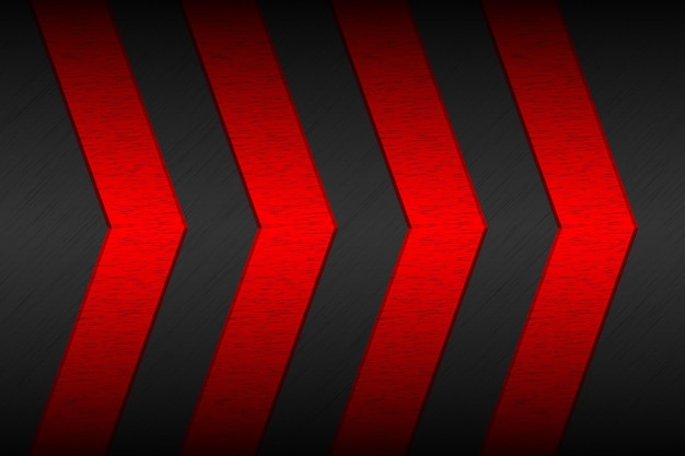 Black material background with red arrows and metallic pattern Modern template for your business and projects Vector abstract widescreen background