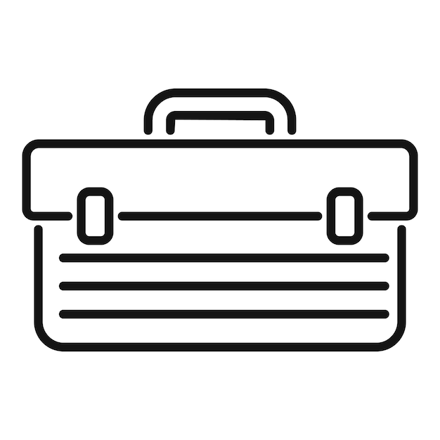 Black outline of a tool box for a construction worker
