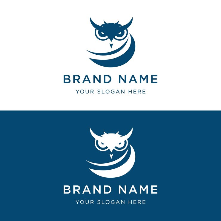 Black owl logo template design with creative idea