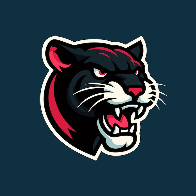 Black panther logo mascot wild animal character vector illustration