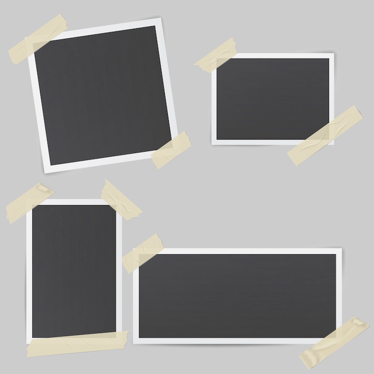 Vector black photo frames