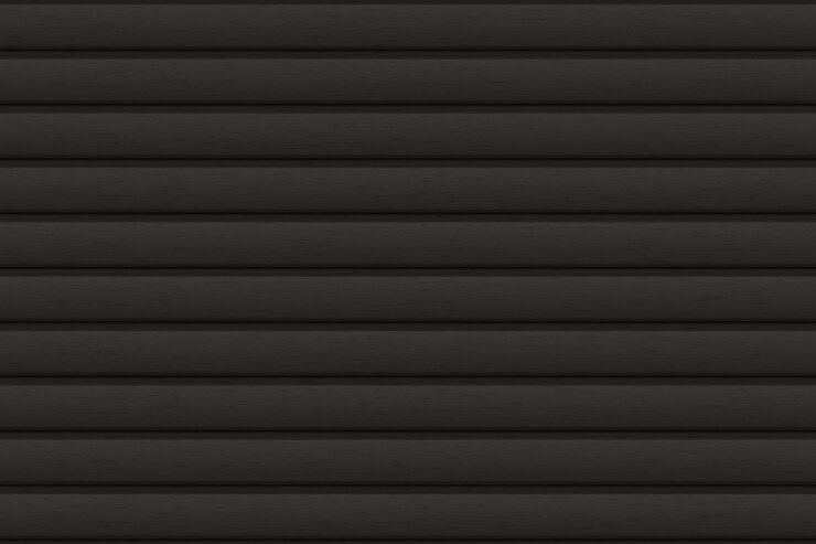 Vector black plastic metal or wooden seamless siding texture