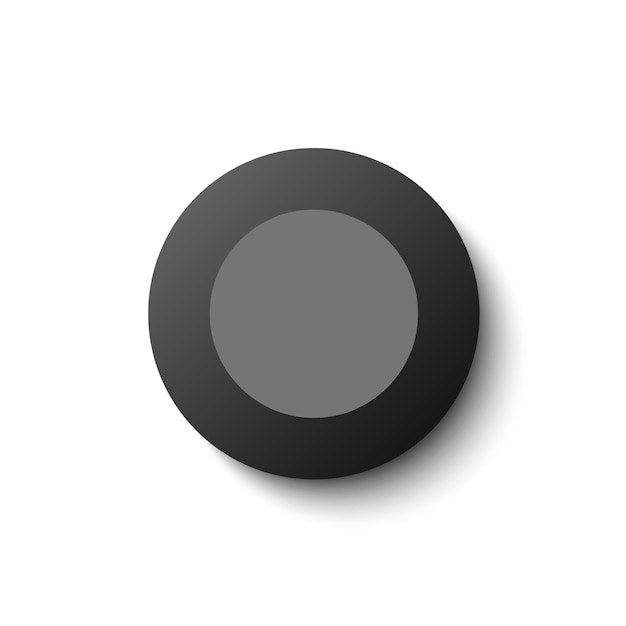 Black round button Vector illustration