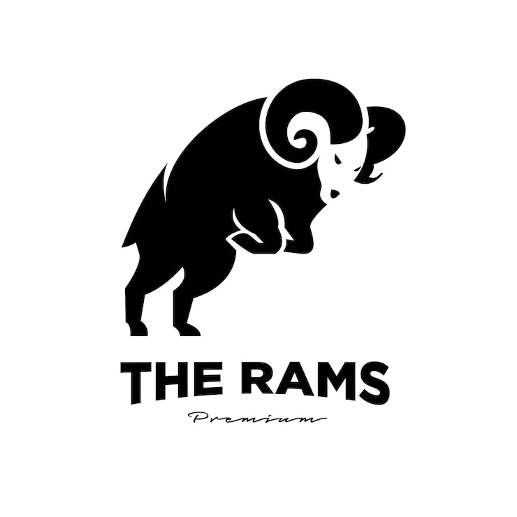 Vector black sheep goat farm logo icon design template