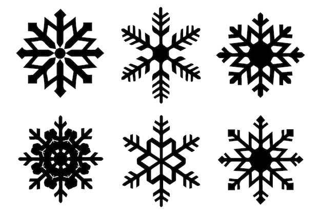 black silhouette snowflake vector designe