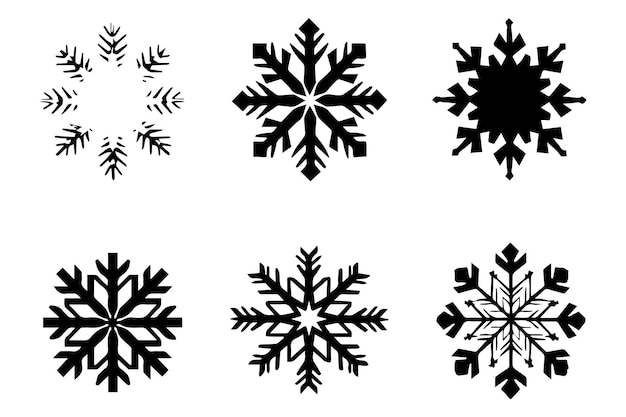 black silhouette snowflake vector designe