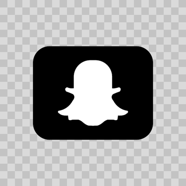Black Snapchat Logo with transparent background