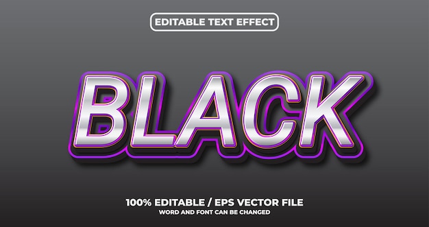black text effect style
