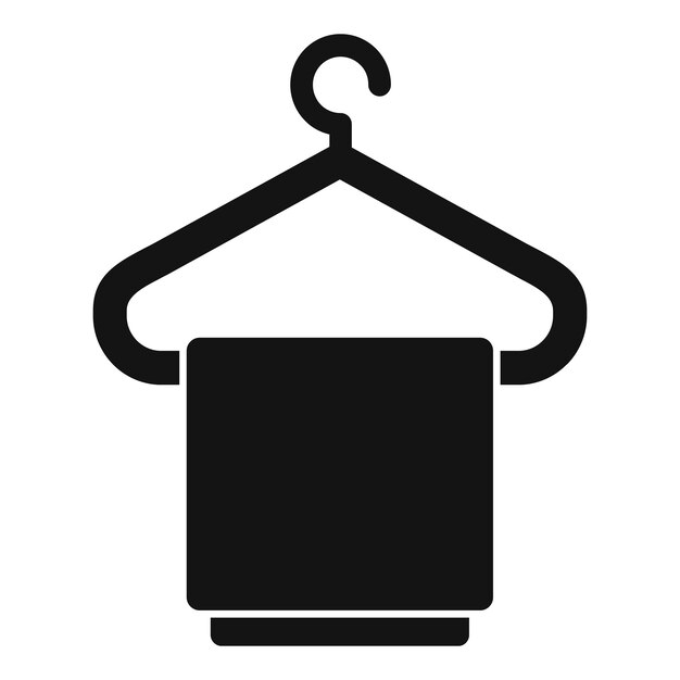 Black towel hanging on hanger icon hygiene and cleanliness symbol