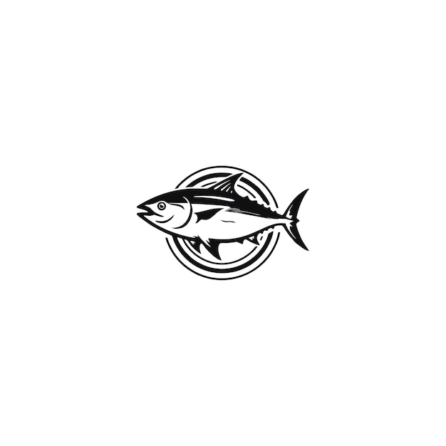 black tuna fish on a white background