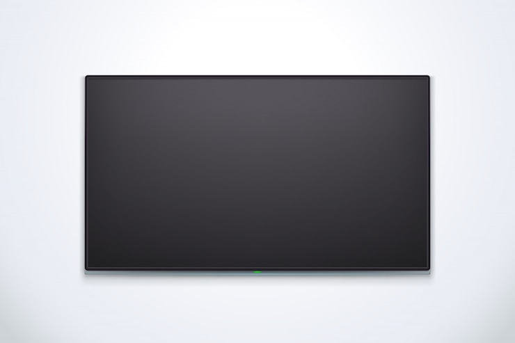 Vector black tv with shadow