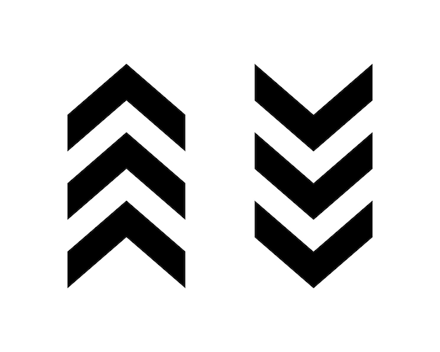 Black up and down chevron arrows Ornament with repeated V shaped stripes