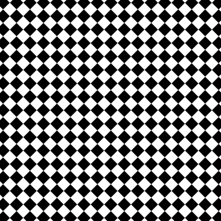 Vector black &amp; white checks ornamental pattern background
