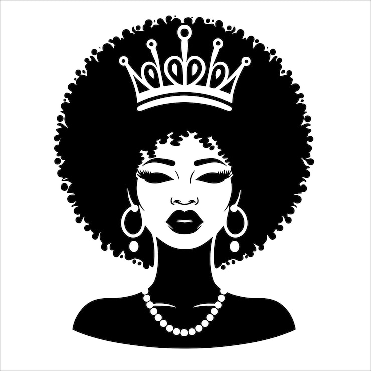 Vector black woman svg afro woman svg black girl svg afro puffs pretty black educated svg black queen