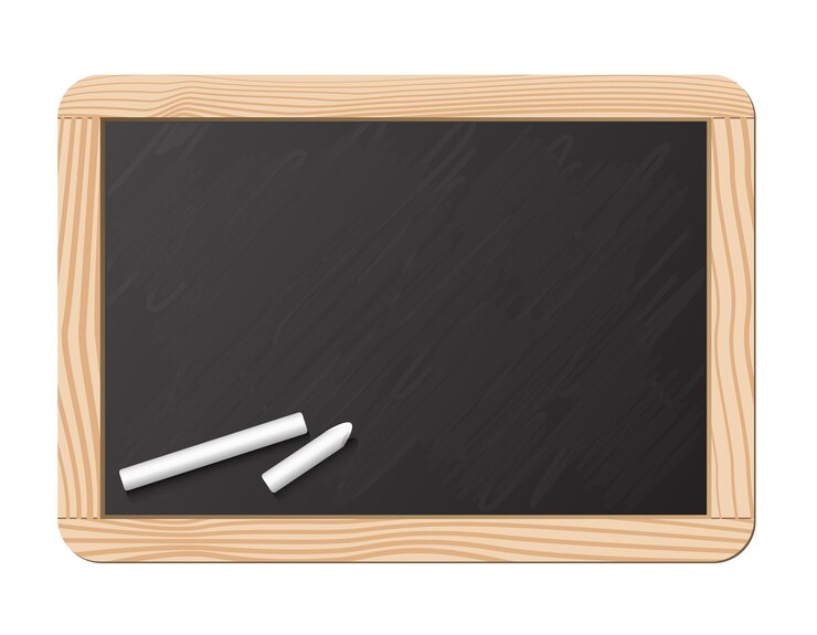 Vector blackboard and chalk, realistic vector illustration