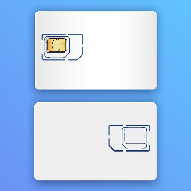 Vector blank realistic sim card